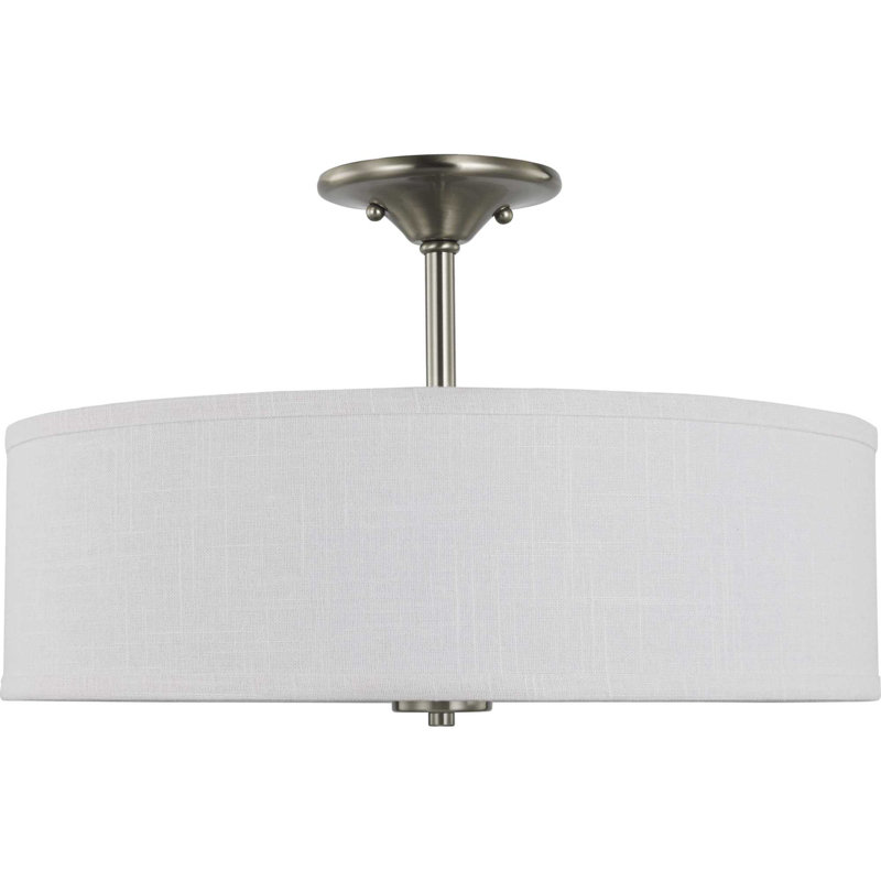 Armindo Fabric Semi Flush Mount, Brushed Nickel