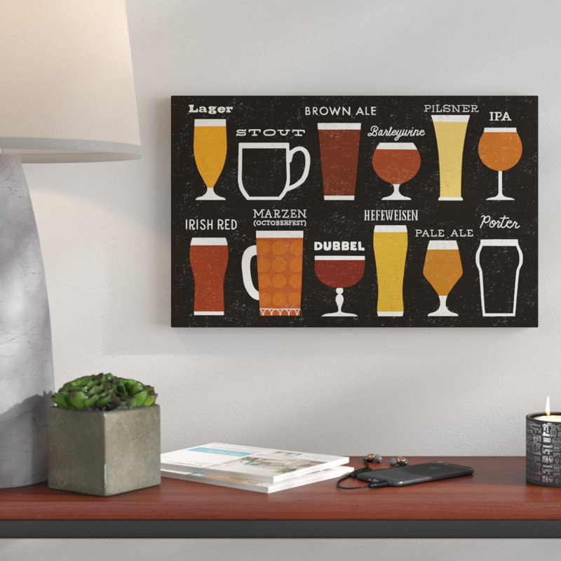 « craft bière list », reproduction d’impression sur toile tendue, H 12 po x l 19 po x P 2 po