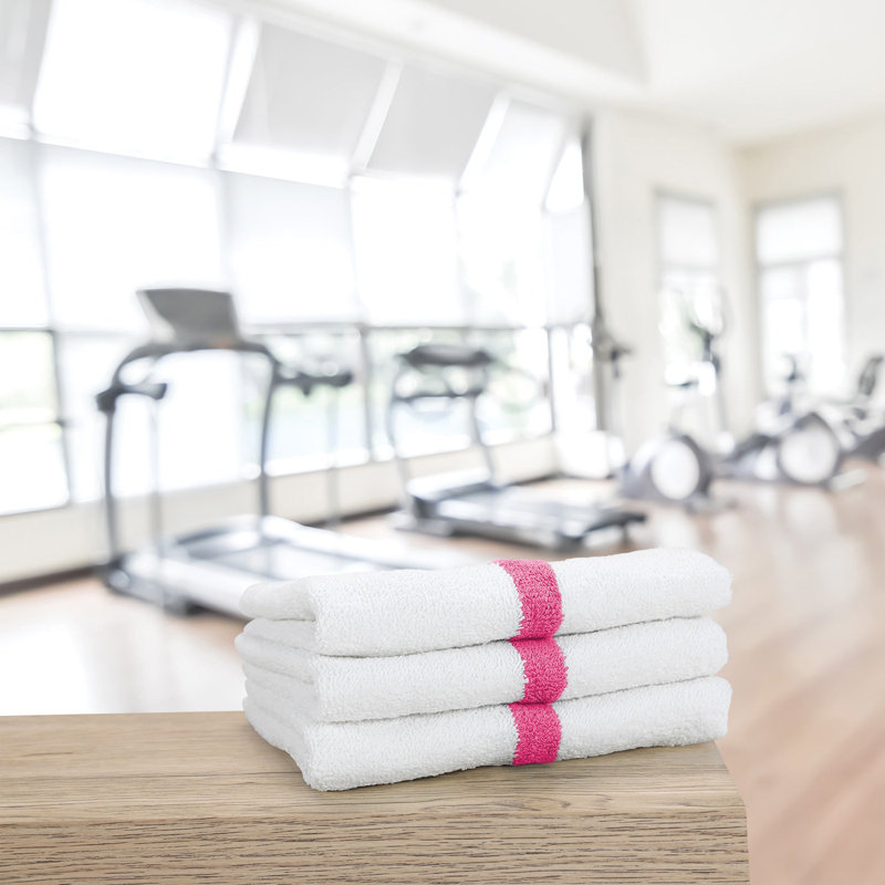 Power Gym Hand Towel 16x27 (Pack of 12), Pink