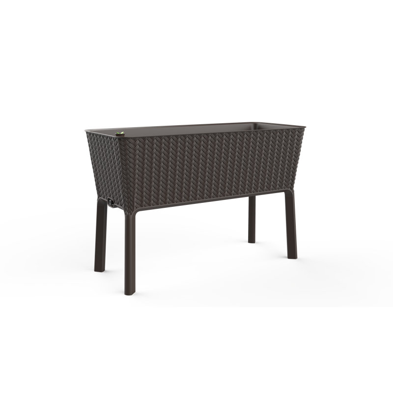 Espresso Brown Resin Elevated Self-Watering Garden Bed Planter
