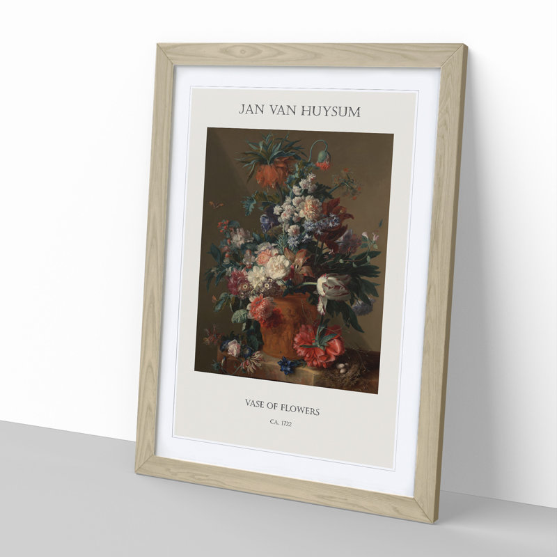 Still Life With Flowers Vol.13 by Jan Van Huysum - Single Picture Frame Print, 65cm H x 48cm W x 2cm D, Oak Framed