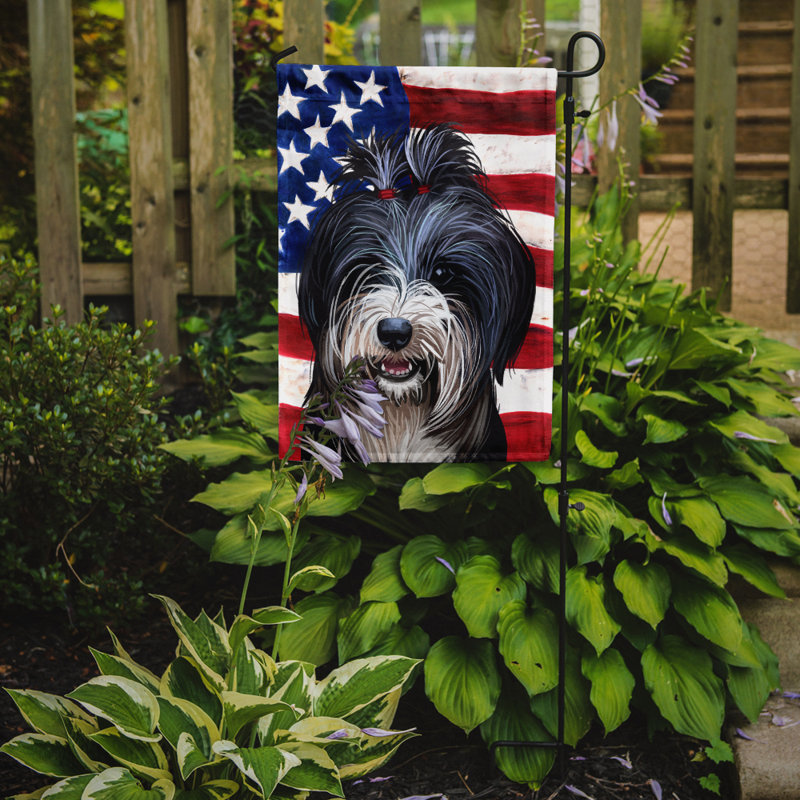 Polyester à 2 côtés 15 x 11 po drapeau de jardin, Terrier tibétain