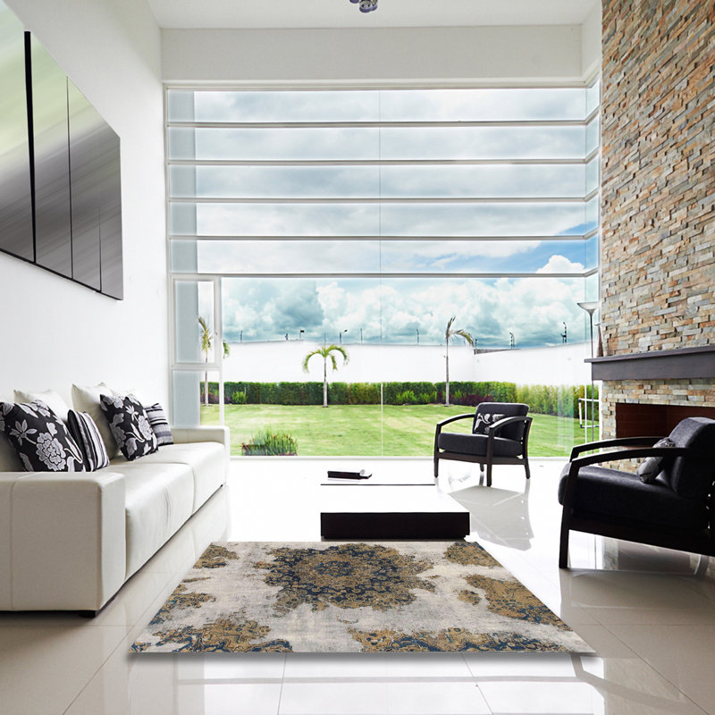 Tapis abstrait moderne 1126, Carré 6 pi