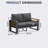 Outdoor Aluminum Patio Loveseat With Cushions-2092109989