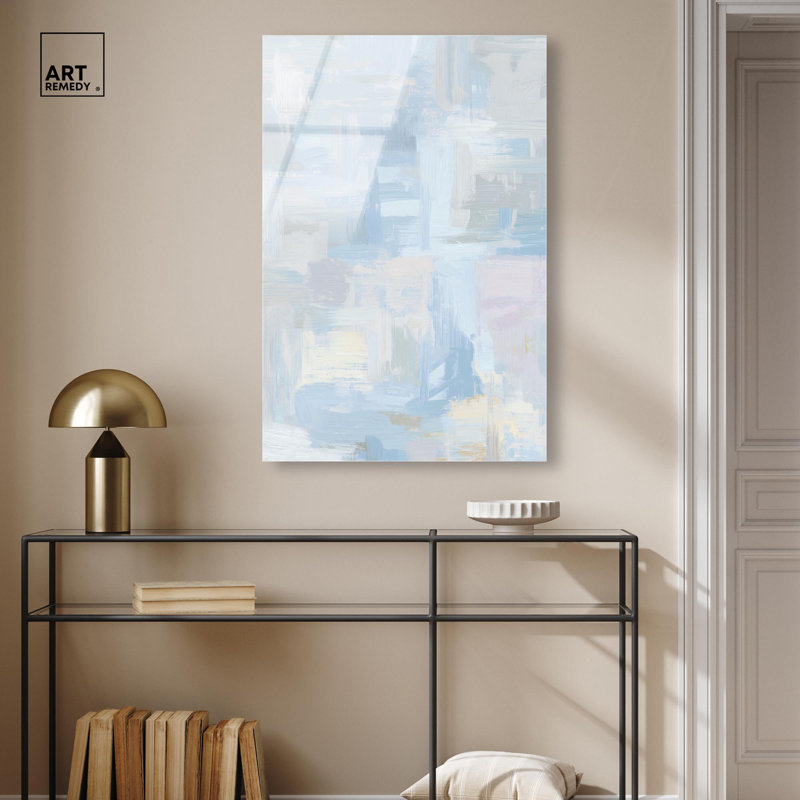 «Aqua Dreamscape I», art mural bleu apaisant par Art Remedy, H 36 po x l 24 po