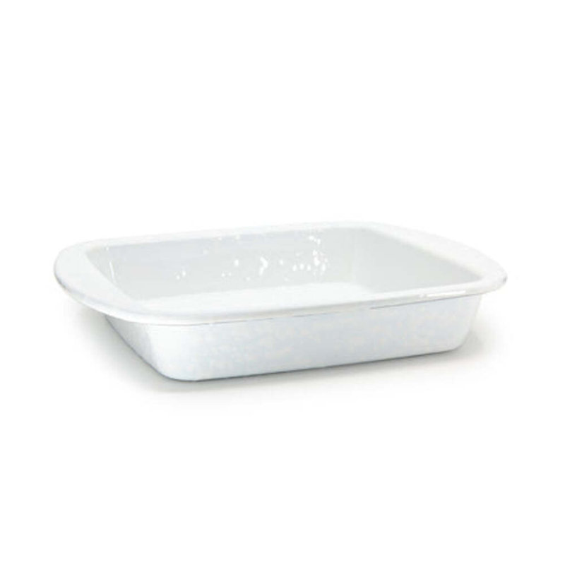 Golden Rabbit Enamelware Solid White Brownie Pan, Solid White Textured
