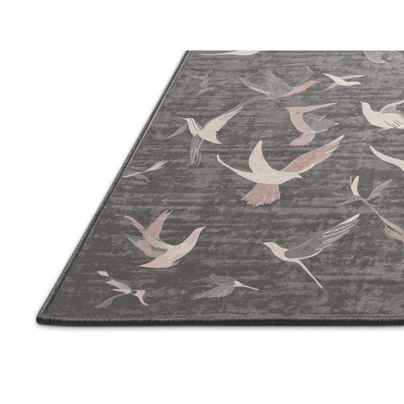 Silky Soft Plush Gray Area Rug, Round 8'