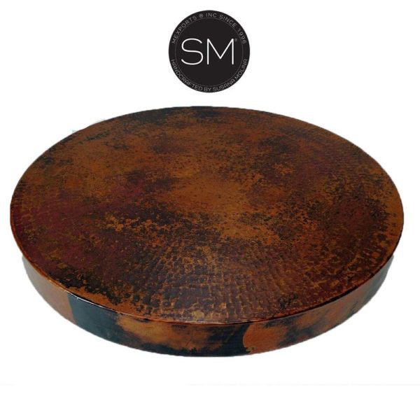 High End Wrought Iron Coffee Table with a 48” Round stylish Natural Copper Top
