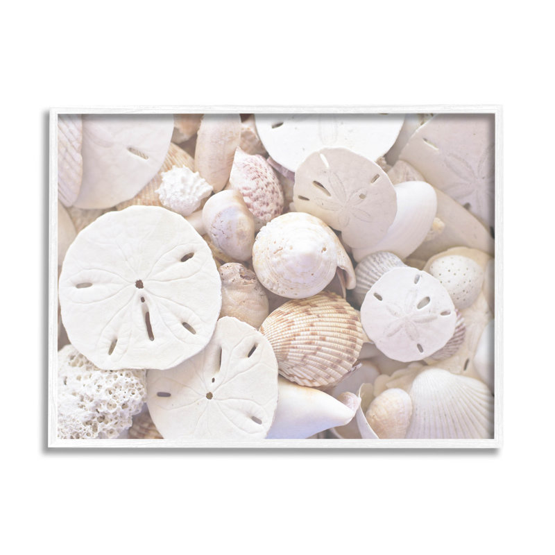 Œuvre d'art blanche giclée par Lil 'Rue, H 16 po x l 20 po x P 1,5 po, Giclée encadrée blanc bord de mer