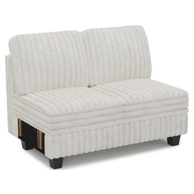 Isolde Wide Plush Corduroy Double Seat Module Part B For Modular Sofa by Ebern Designs
