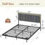 Structure de lit flottante rembourrée avec tête de lit avec rangement, base de lit en métal moderne avec lumière DEL et station de charge, pas besoin de boxe à ressorts-1904645625-1904645630