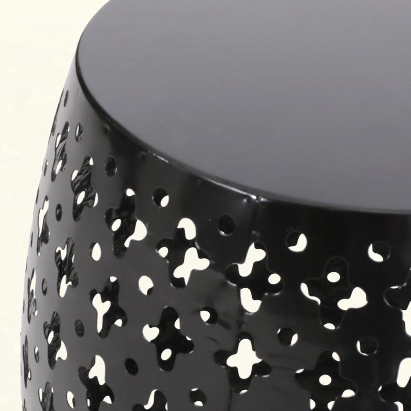 Sturdy And Stylish Metal End Table With Exquisite Design For Any Space, Black