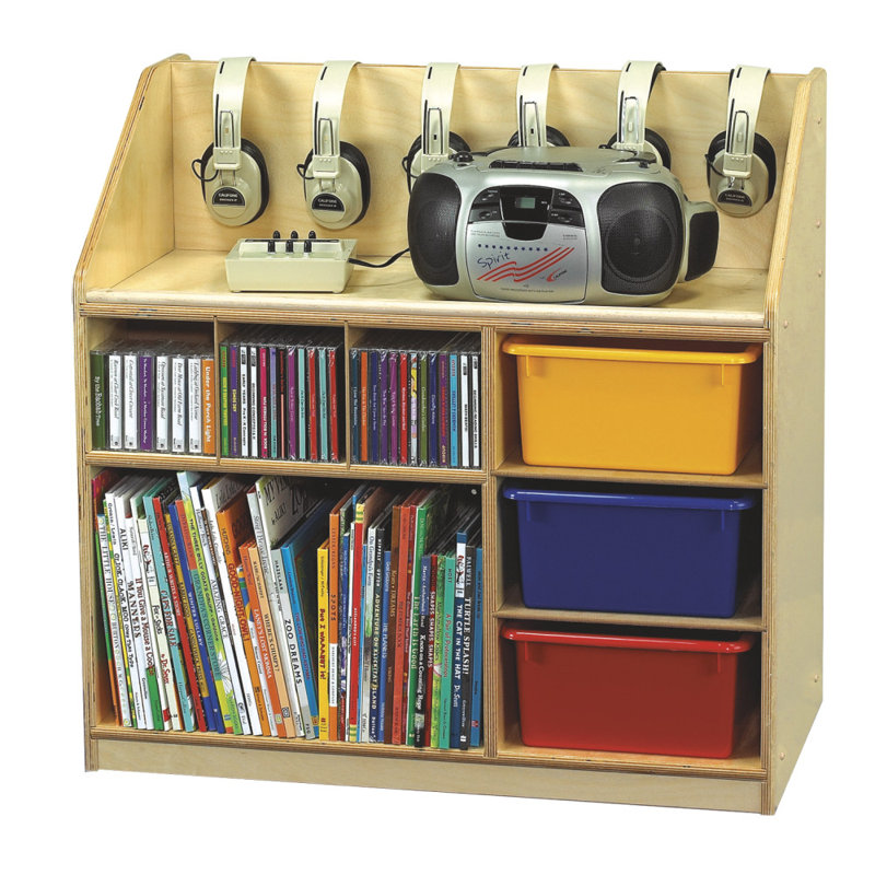 Étagère audio 6 roulettes avec centre audio