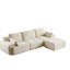 3 places, animal de compagnie modulaire en velours côtelé beige, personnalisable, sans assemblage, combinaison personnalisable pour chambre d'amis, idéal pour le yoga-1137650371