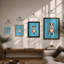 Bulldog In Blue Modern - Print-1203118532-1203118534