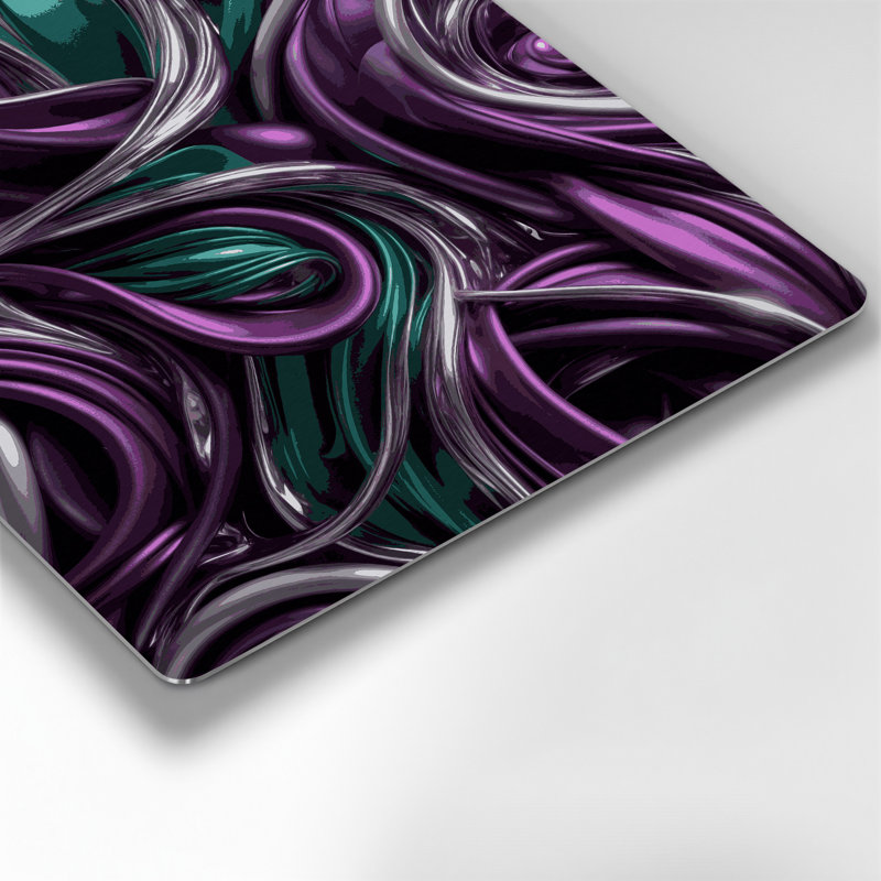 Abstract Shapes 37 Purple Metal Wall Art, 16" H x 16" W