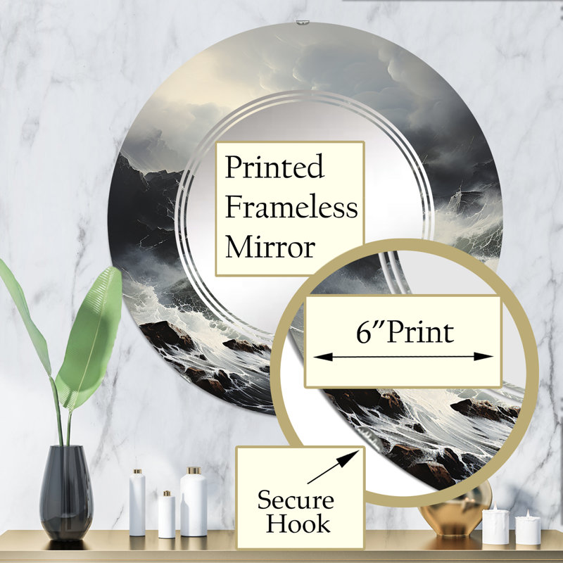 Miroir mural sans cadre Wittney, 32 po x 32 po