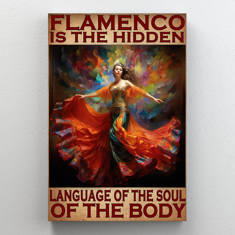 Flamenco Is The Hidden Langage sur toile, H 14 po x l 11 po x P 1,25 po
