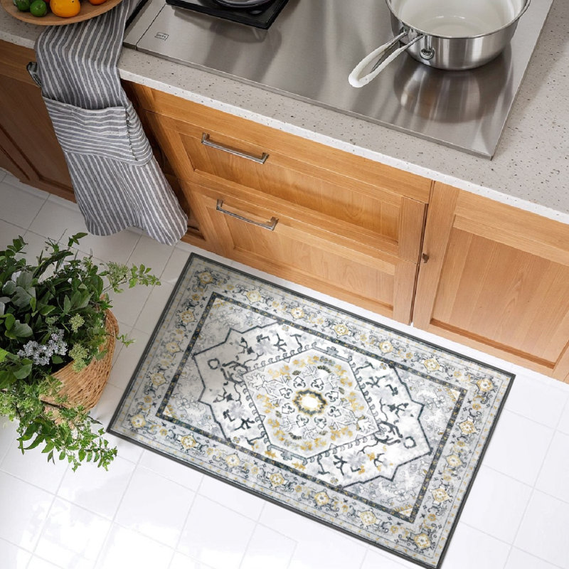 Tapis de couloir antidérapant à doublure en caoutchouc de luxe Home Decor, Rectangle 1 pi 8 po x 2 pi 8 po