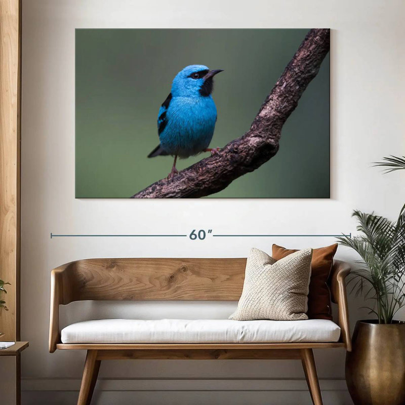 Brampt Vivid Blue Bird, 34" H x 51" W