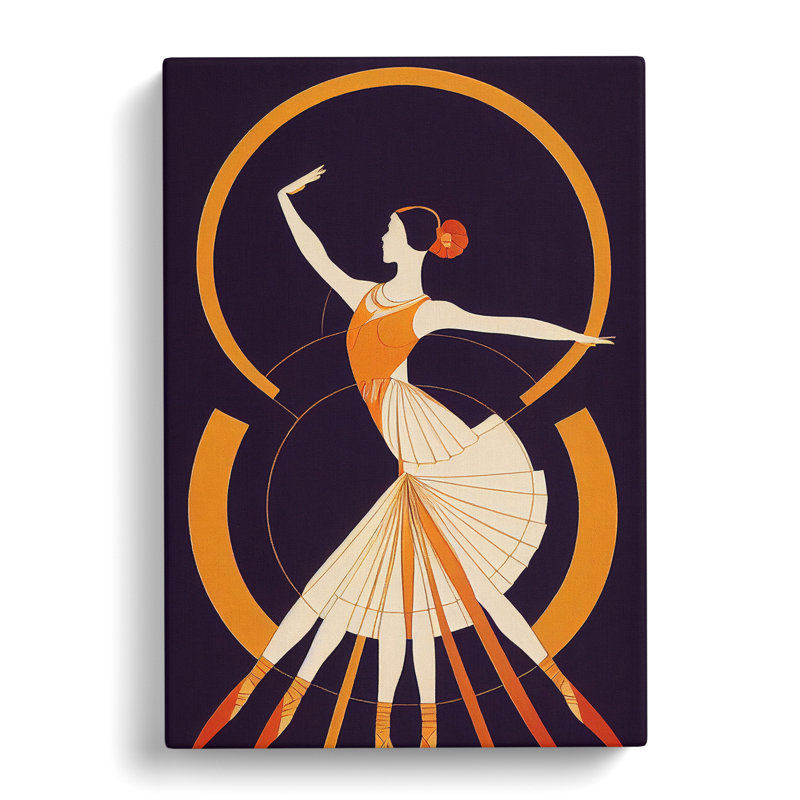 Art Deco Ballerina - Wrapped Canvas, 50cm H x 35cm W x 3cm D