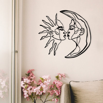Élégant accessoire mural en métal noir, 20,5 po x 18,7 po | Fabrication 100% métal, épaisseur: 0,05 pouce | Pièce décorative durable pour la maison ou le bureau, la conception élégante rehausse n'importe quel espace