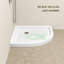 Base de douche ronde en acrylique 36 po x 36 po avec drain décalé, plancher texturé antidérapant et bride de carrelage intégrée, blanc