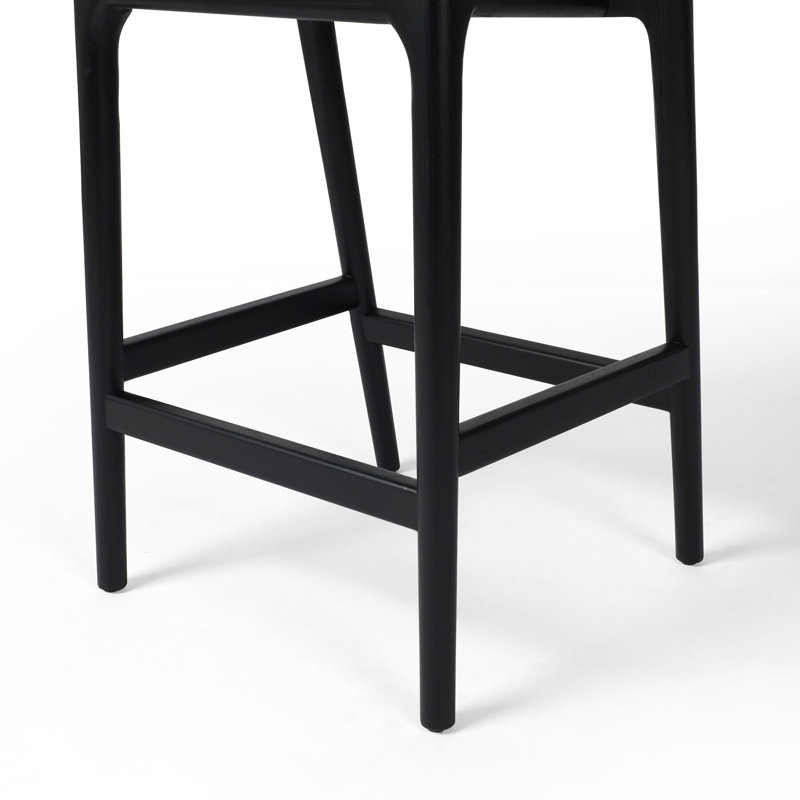 Amare Stool, Sonoma Black Genuine Leather/Black, Counter Stool (26.5" Seat Height)