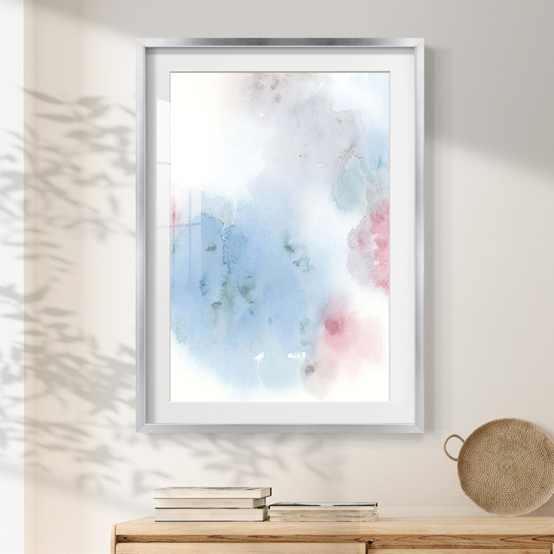 Liquide nuage I - impression encadrée, H 25,5 po x l 17,5 po, Argent argent