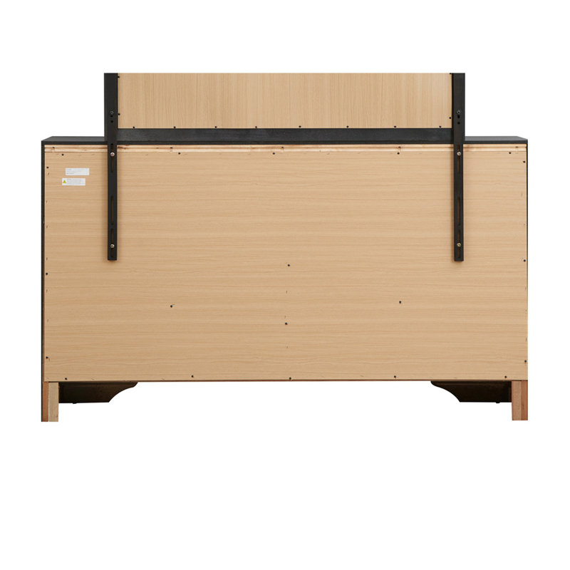 Commode double rectangulaire 9 tiroirs Carman, Gris