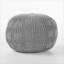 Pouf rond en coton tricoté gris neutre neutre, siège simple supplémentaire pour une décoration minimaliste moderne, 20 po x 20 po x 14 po