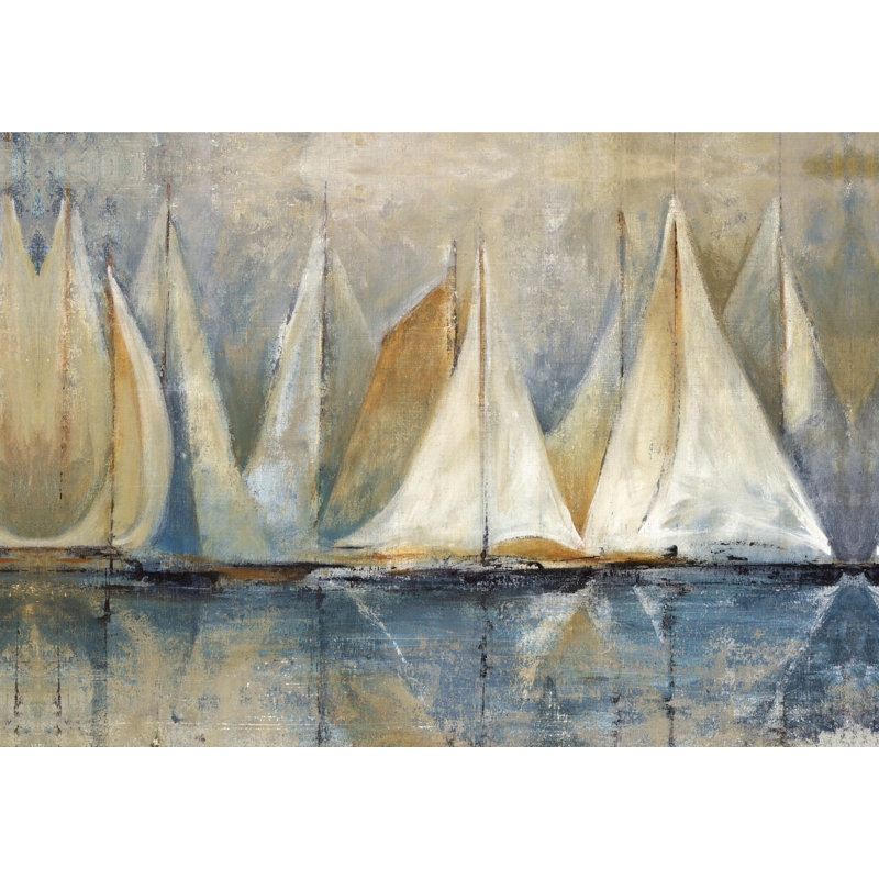 Sailboats 2 - Wrapped Canvas Painting, 30cm H x 46cm W x 3.8cm D