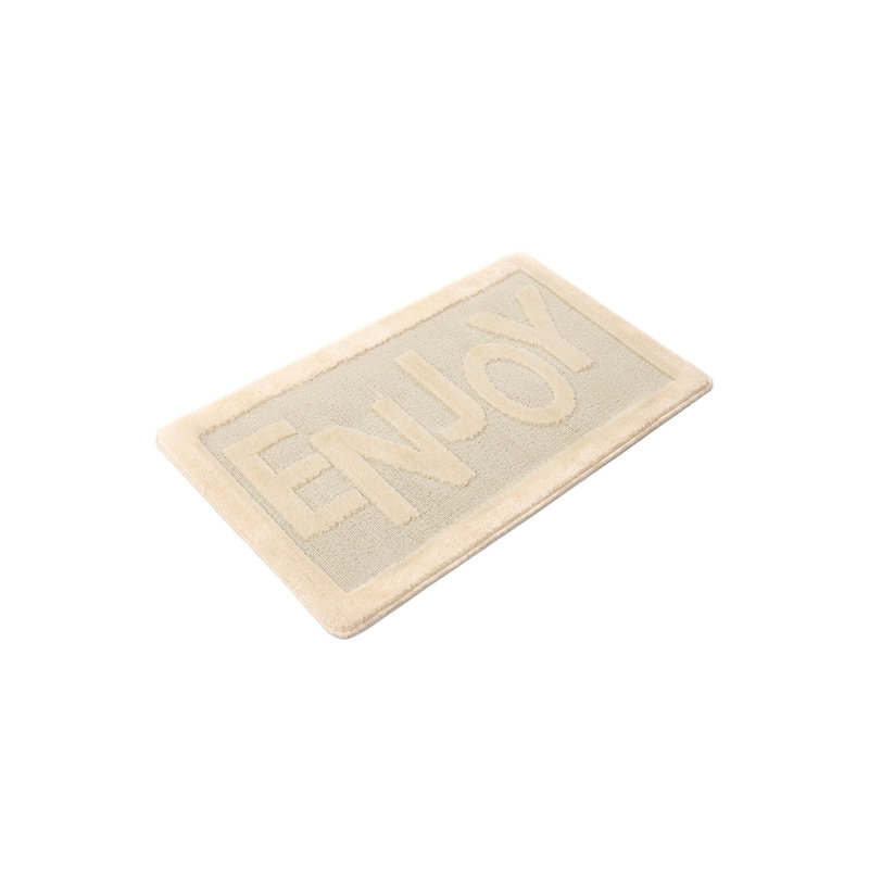Luxurious Cream Bathmat, 23.6 x 39.4 Inches | 100% Polypropylene, 1.3 lbs/sq yd | Non-Slip Natural Latex Sole, 0.5 mm Pile & Sponge Height | Machine Washable, Perfect for Bathroom Safety & Comfort