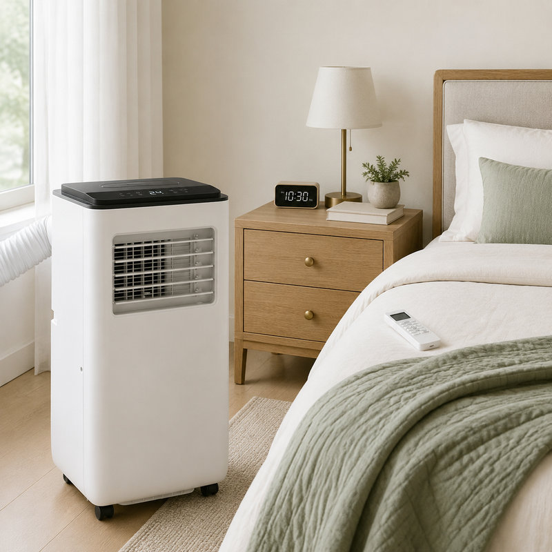 Climatiseur portatif moderne 27,7 "en ABS 5-en-1 avec ensemble de fenêtre et télécommande pour chambre à coucher, bureau à domicile