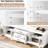Modern Minimalist Tv Stand For 70 - 79 Inch Tvs, 68.9'' Center With Arched Glass Doors, Three Drawers, And A Tabletop Contemporary Tvs Up To 75 Inches, Spacious Tabletop, Adjustable Shelves, Sleek
