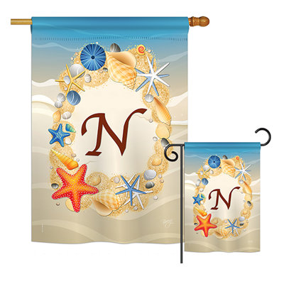 Ensemble de drapeaux verticaux en polyester à 2 côtés Renteria Summer G Initiales Impressions