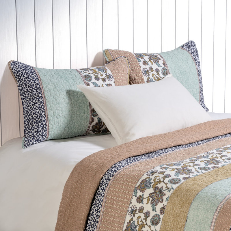 Ensemble de courtepointe Kombucha, Courtepointe pour lit grand + deux taies décorati
