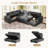 114" Modular Sectional Sofa, Corduroy L Shaped Modular Sofa, Sectional Couches For Living Room, Bedroom And Apartment-32468580