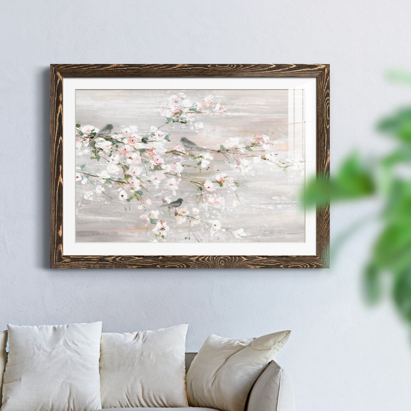 Magical Morning - peinture encadrée, Encadré de bois de noyer, H 37,5 po x l 27,5 po x P 1,5 po