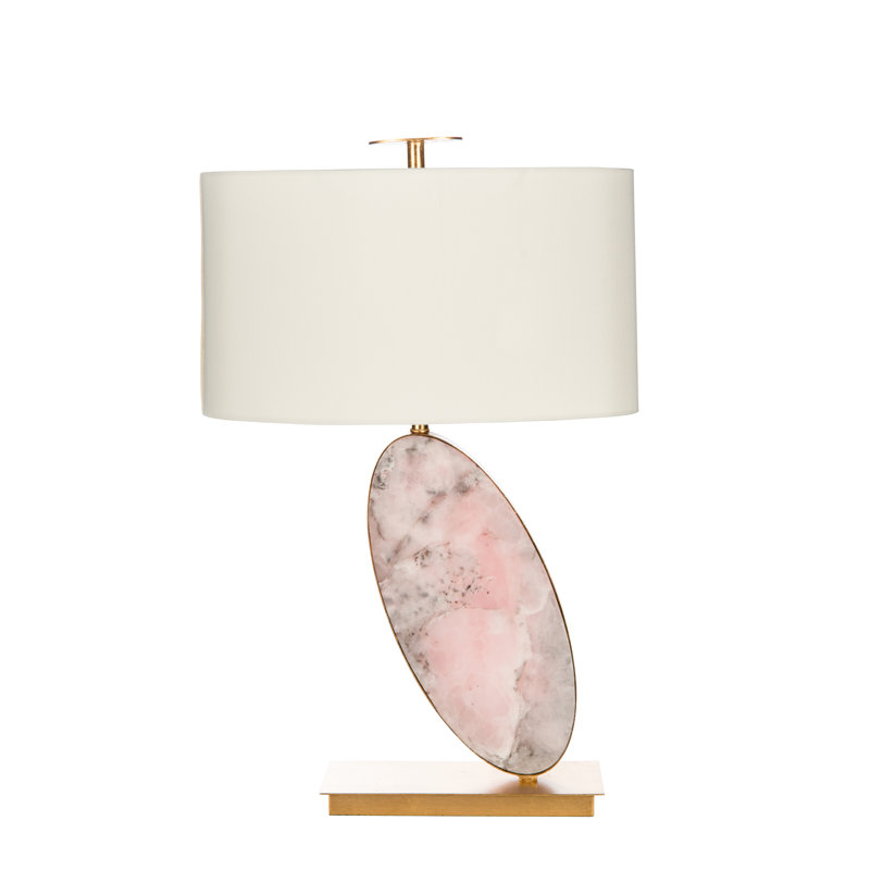 Capella White Quartz Table Lamp with Cream Shade