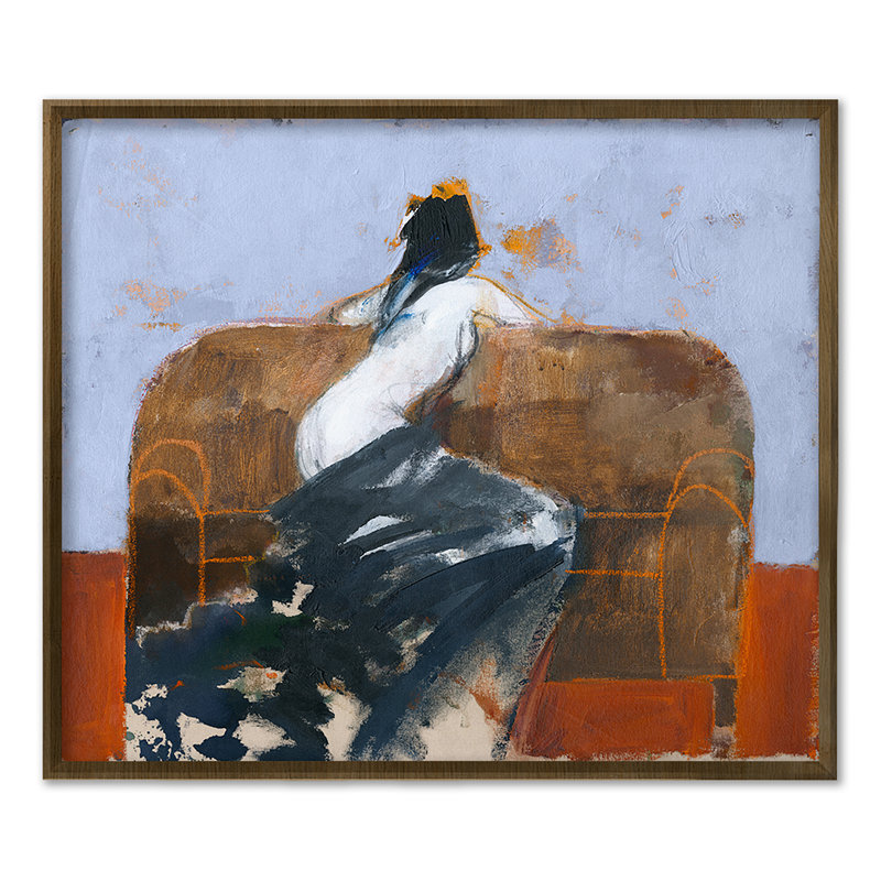 Brown Leather Print by Ngo, PC, Gold Single Picture Framed, 30'' H x 35'' W