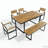 6-Piece Outdoor Dining Set, Acacia Wood, 1 Table with 4 Chairs & 1 Bench for 6-7 Person, Comfortable Cushions on Chairs, Adjustable Feet, for Patio, Garden, Backyard Dining-1149145759