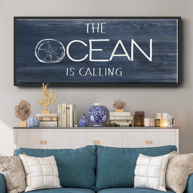 Ocean Calling- Framed Canvas, 20" H x 50" W