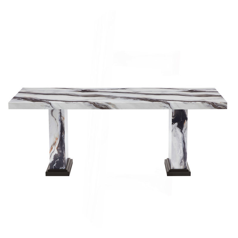 Table de salle à manger noire et blanche