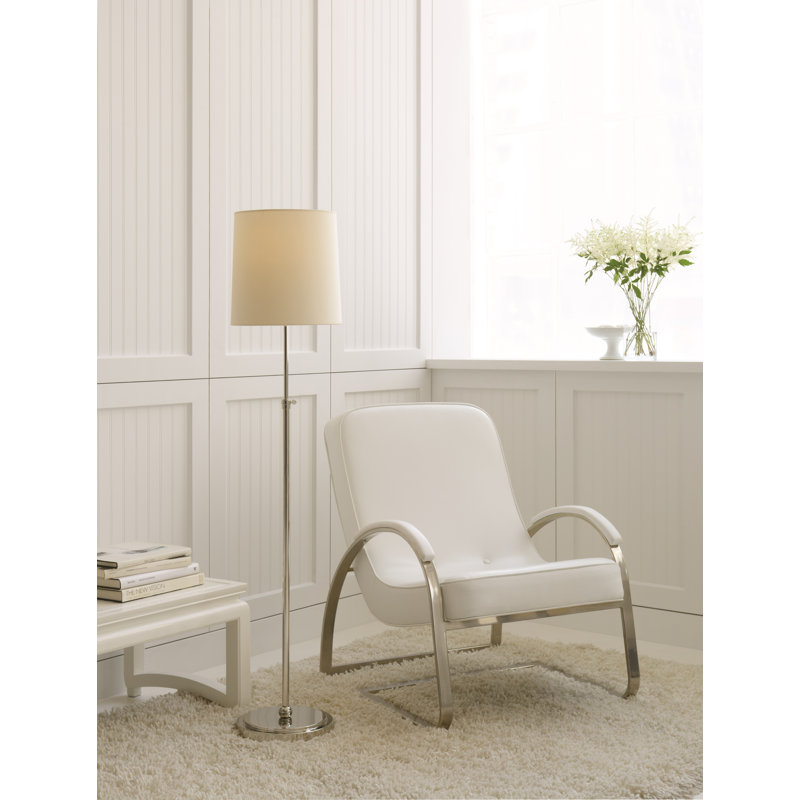 Thomas O'Brien Bryant Floor Lamp, Polished Nickel, Fabric
