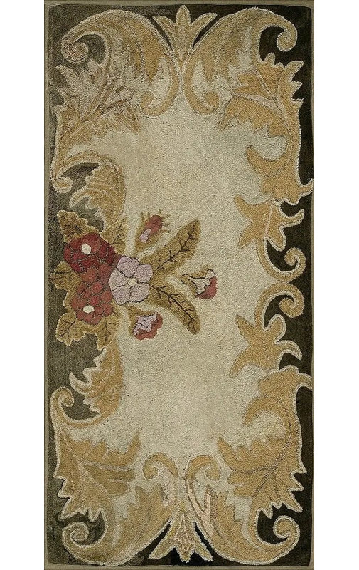 Tapis crocheté crème à motif ouvert