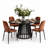 4- Person Dining Table Sets With Extendabe Oval Table & 4 Upholstered Chenille Dining Chairs-69774378