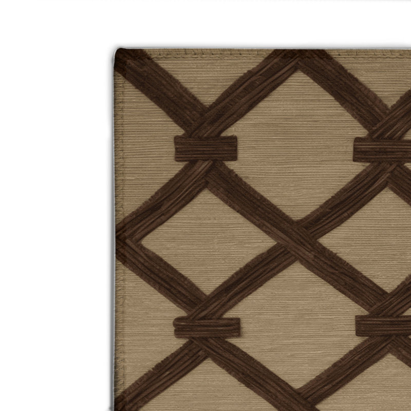 Tapis intérieur et extérieur beige Trellis, Rectangle 4pi x 6 pi