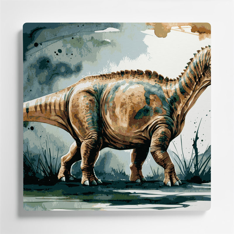 Art mural en métal Dinosaur Brontosaurus, H 8 po x l 8 po