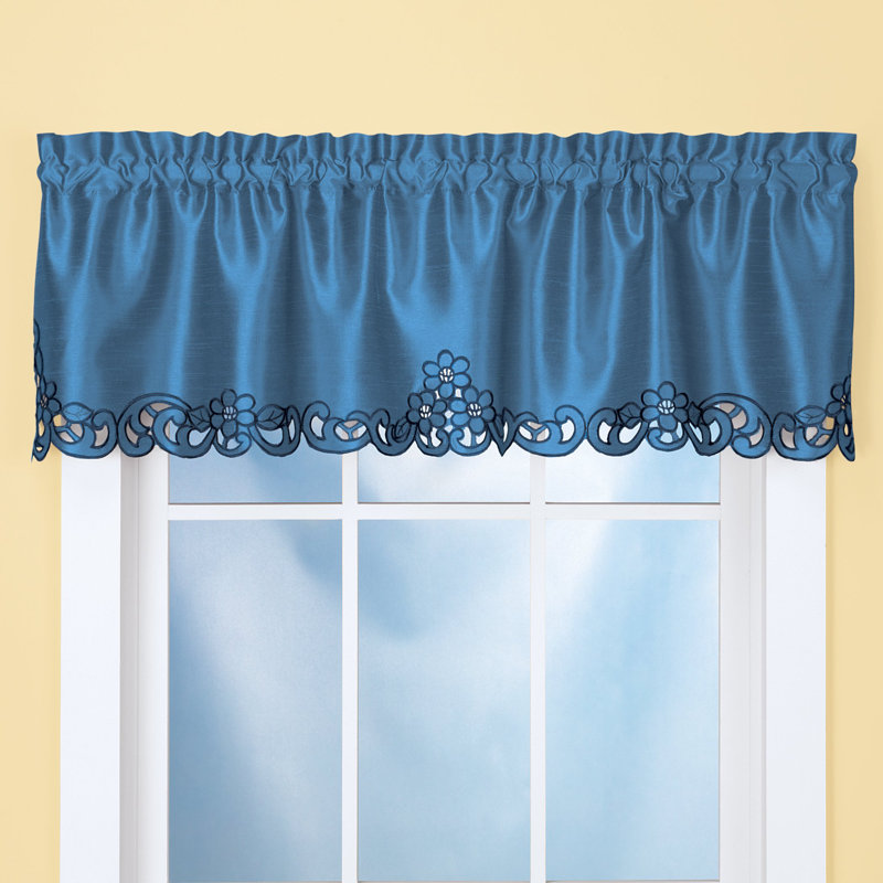 Moreira Ruffled Window Valance, Blue